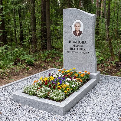 Памятник из серого гранита B-1